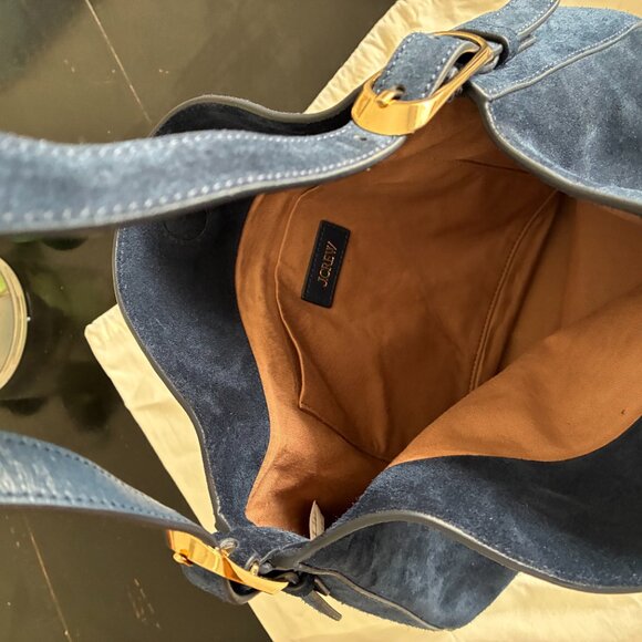 J Crew Berkeley Shoulder Bag in Navy Suede - Picture 2 of 7